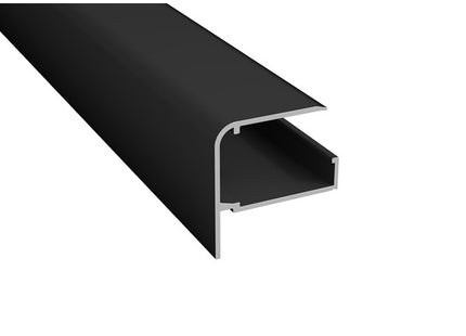 Forkantprofil Plasttag 16 mm. Sort Alu